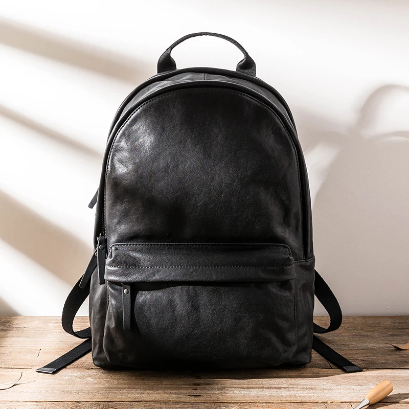 

2025 Новые мужские рюкзаки из натуральной кожи, повседневная дорожная сумка, большой вместительный компьютерный рюкзак, модная школьная сумка из мягкой кожи