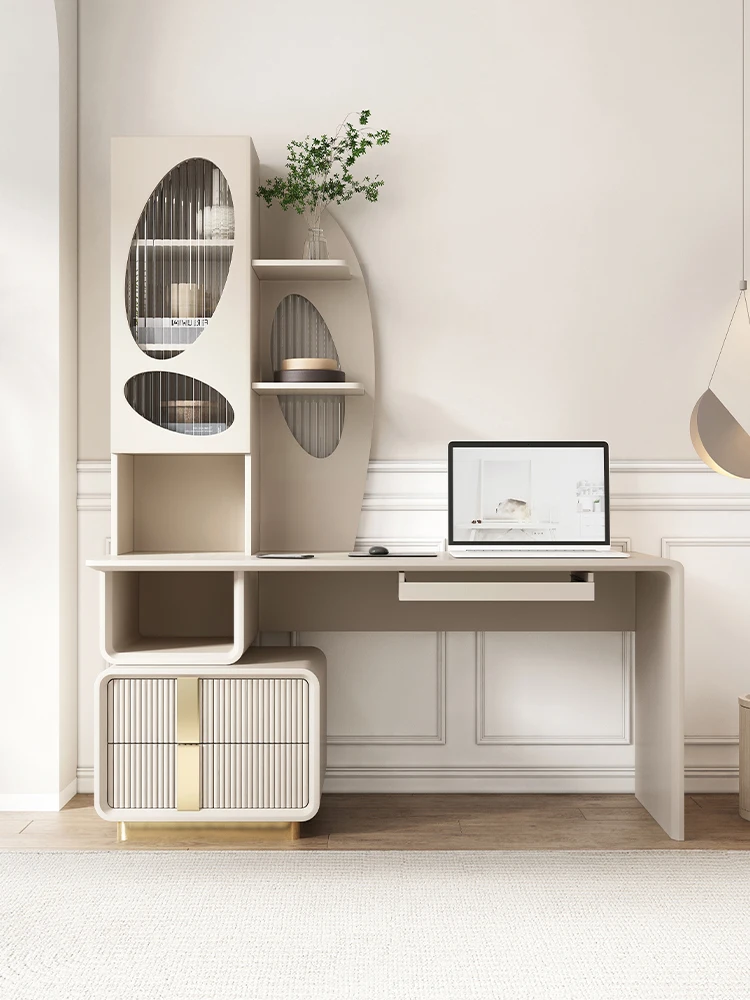 

Integrated wall bookshelf student writing desk