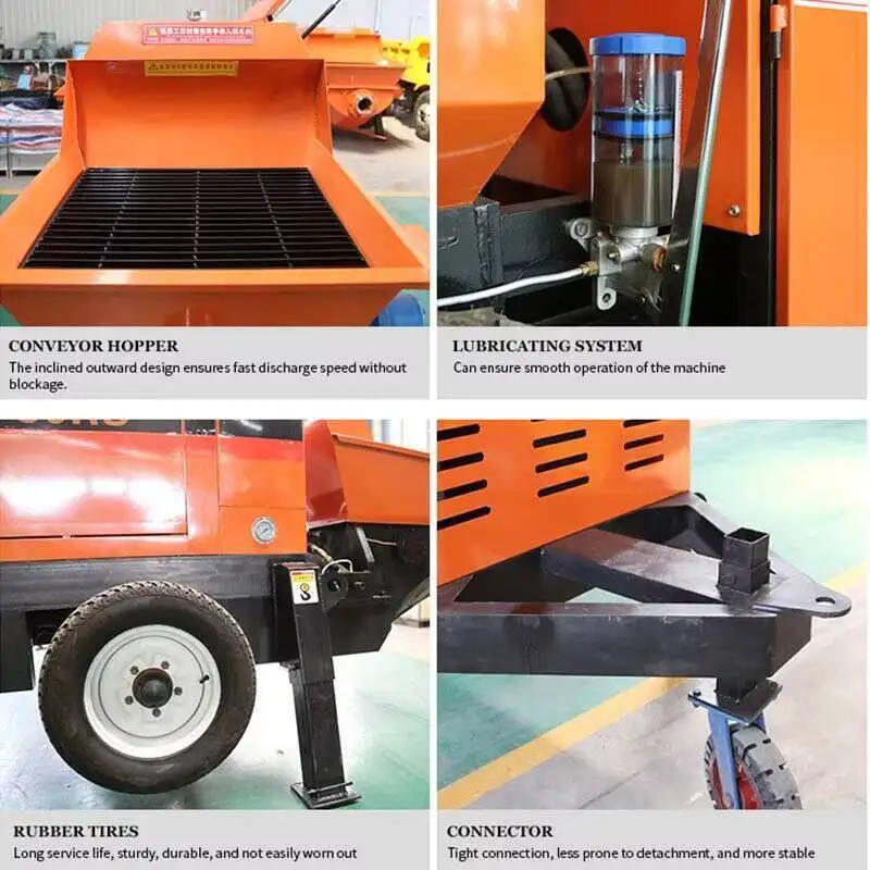 Portable Construction Mobile Mini Conveying Pumping Diesel Electric Trailer Mounted Transfer Cement Mortar Spray Hine Truck - Hy view 3