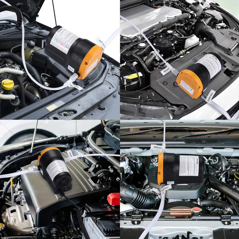 Podofo DC 12V 80W Tragbare Elektrische Selbstansaugende Ölabsaugpumpe mit Reinkupfer-Krokodilklemmen und Saugschläuchen für Motorrad, LKW, Boot, Traktor, Rasenmäher, Dieselmotor-Ölwechselwerkzeug – Detail 6