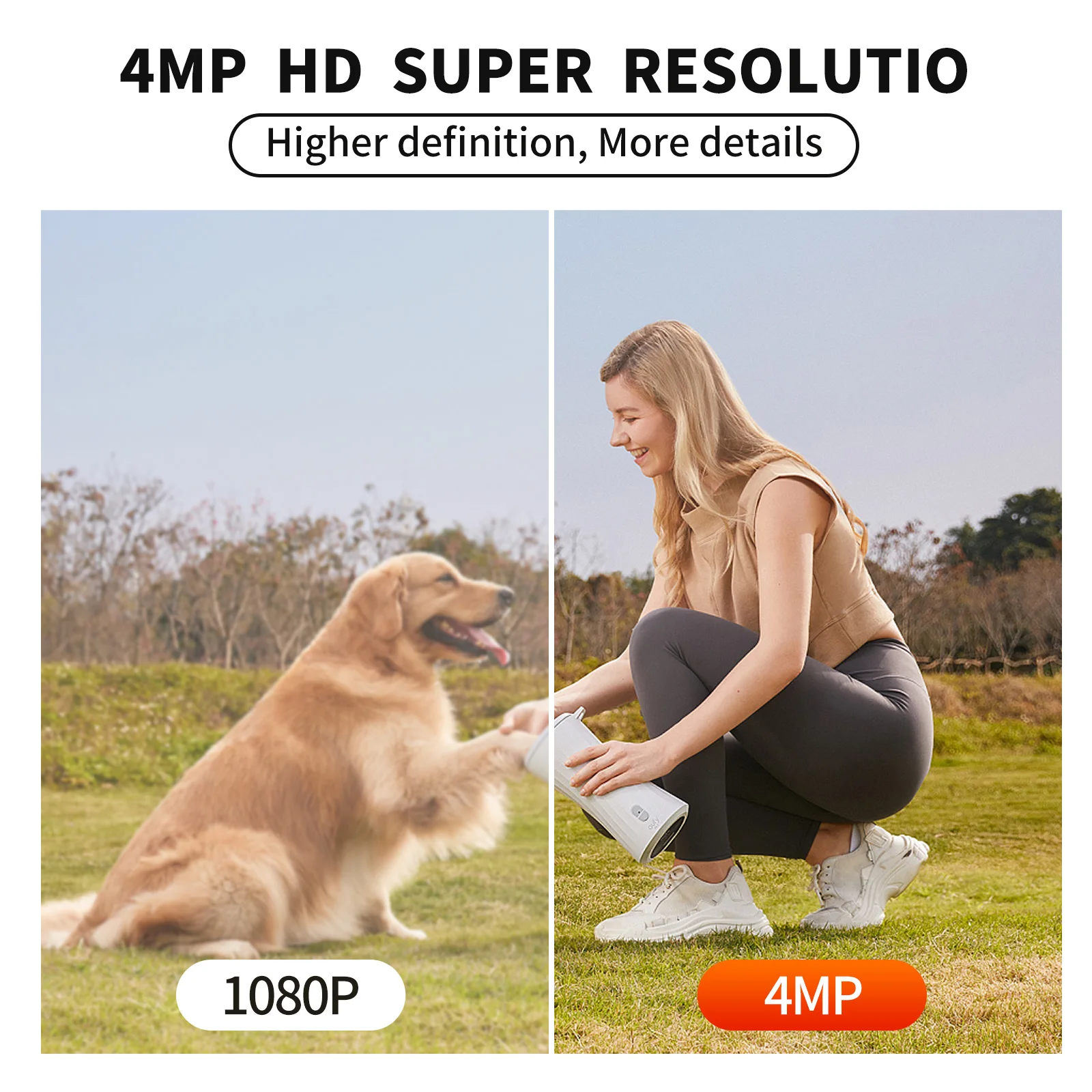 4MP Outdoor Camera Security Wireless 2K 2, 4G WiFi Security Camera With 360° PTZ Wired Surveillance Cameras For Home Auto Track