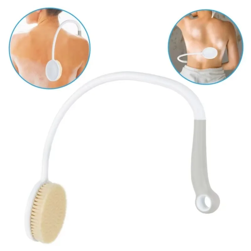 Portable curved shower brush for easy daily care