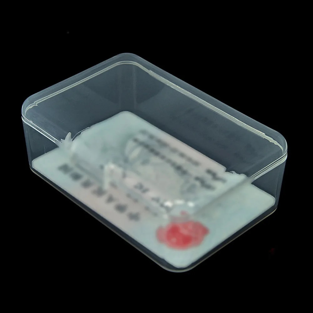 

Container Storage Box Organization Household ID Card Rectangular Small Transparent With Lid Collection Jewelry