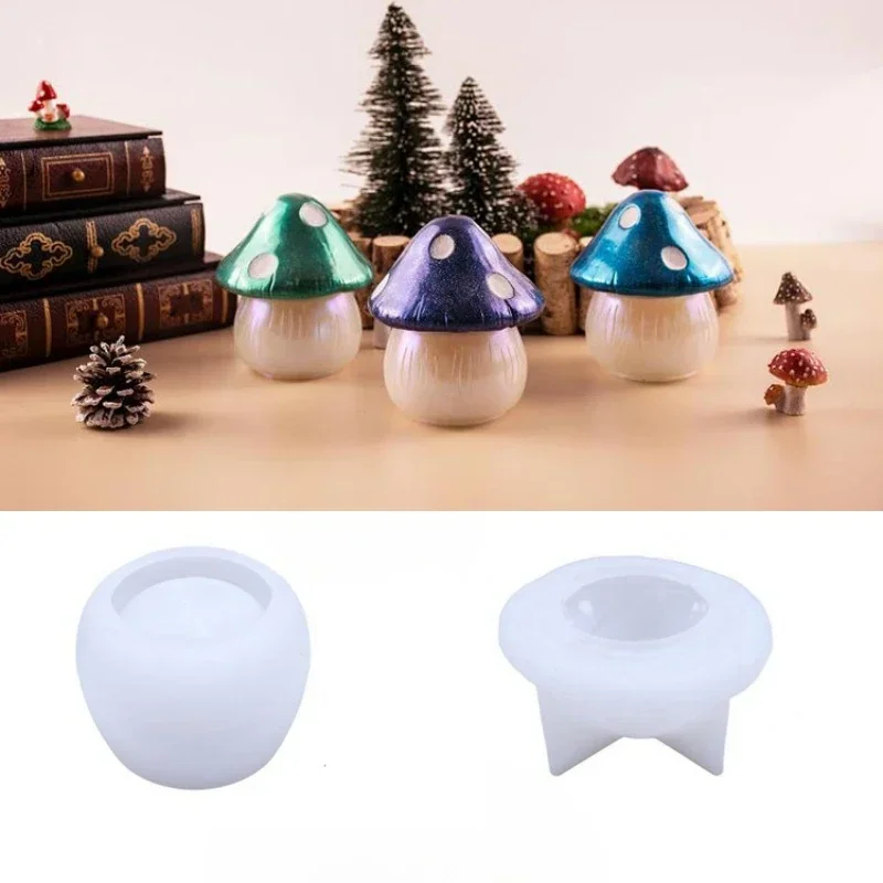 DIY Epoxy Resin Crystal Epoxy Glue Mushroom Storage Box Decorative Jewelry Box Mirror Silicone Mold