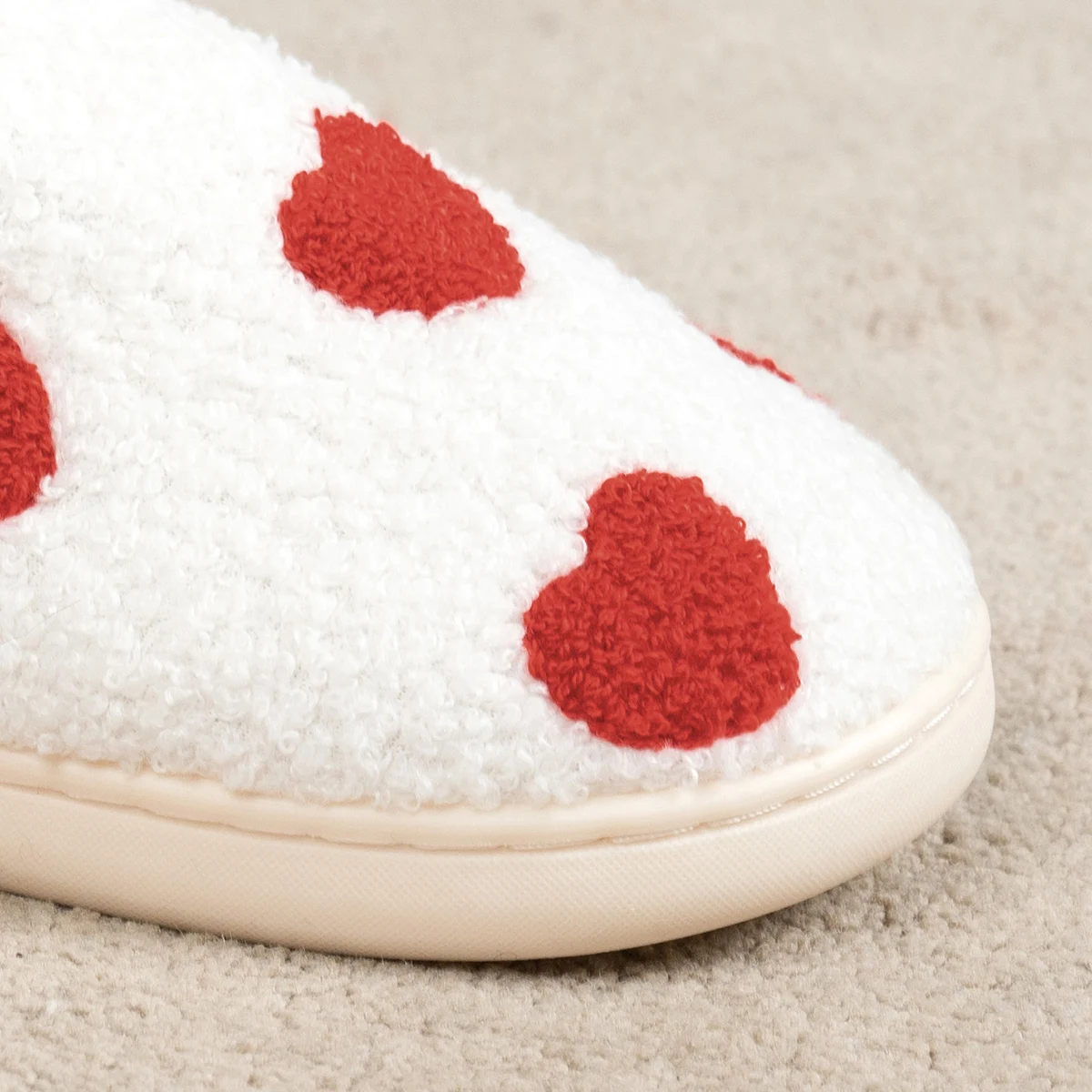 Small Heart Pattern Warm Comfy Slippers Cute Girl Interesting Women Leisure Bedroom Winter Indoor Plush Home Soft Sole Shoes