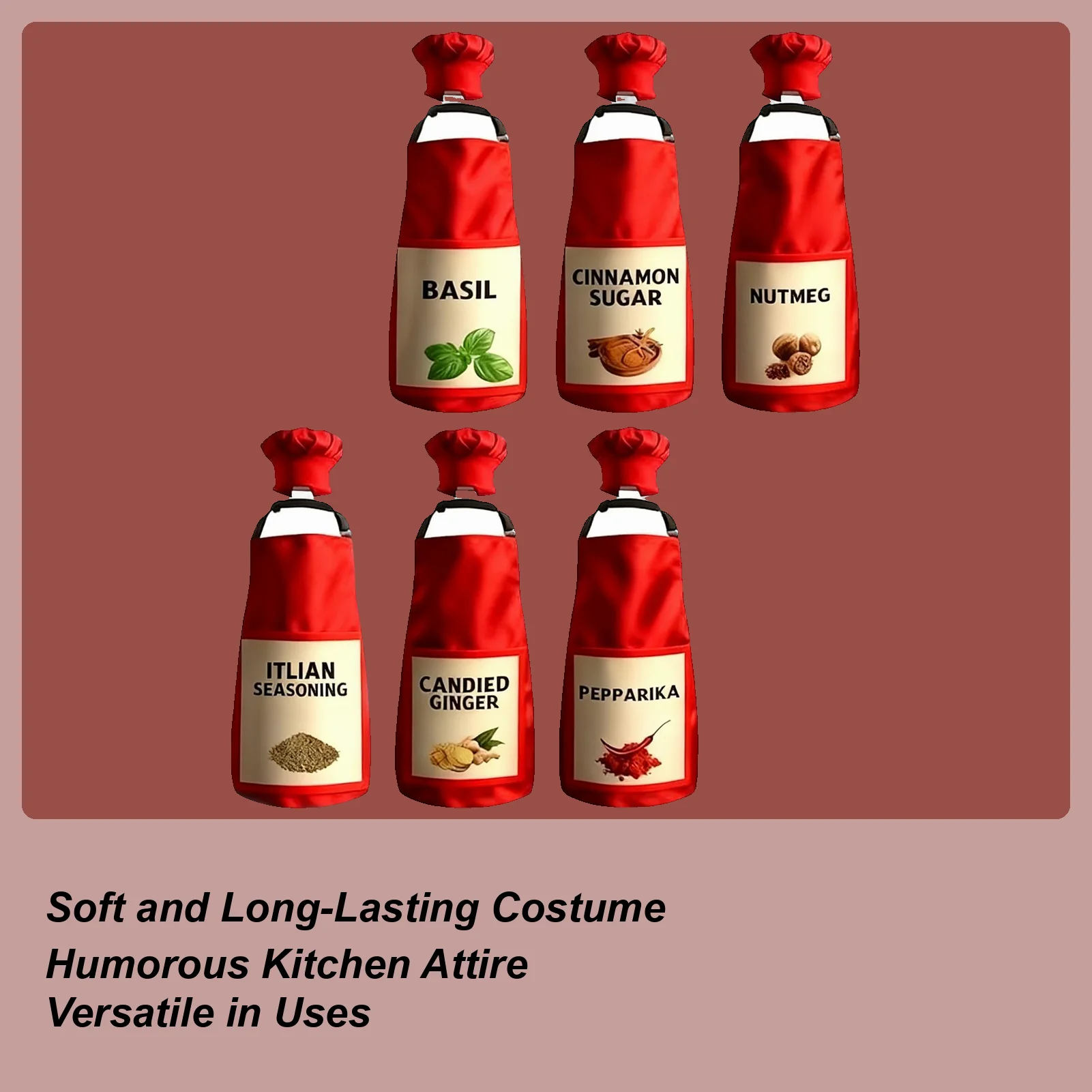 

Фартуки с приправами на Хэллоуин, 6 комплектов, легкие регулируемые нарядные платья, шляпы и фартуки шеф-повара для вечеринок, мероприятий, ролевых игр, семьи