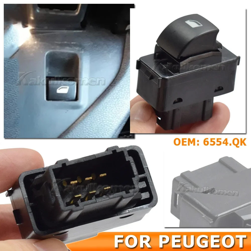 Window Regulator Switch button For Peugeot Partner Tepee 207 Citroen Berlingo 6554.QK 6490.E2 6554 QK 6554QK 6490 E2 6490E2