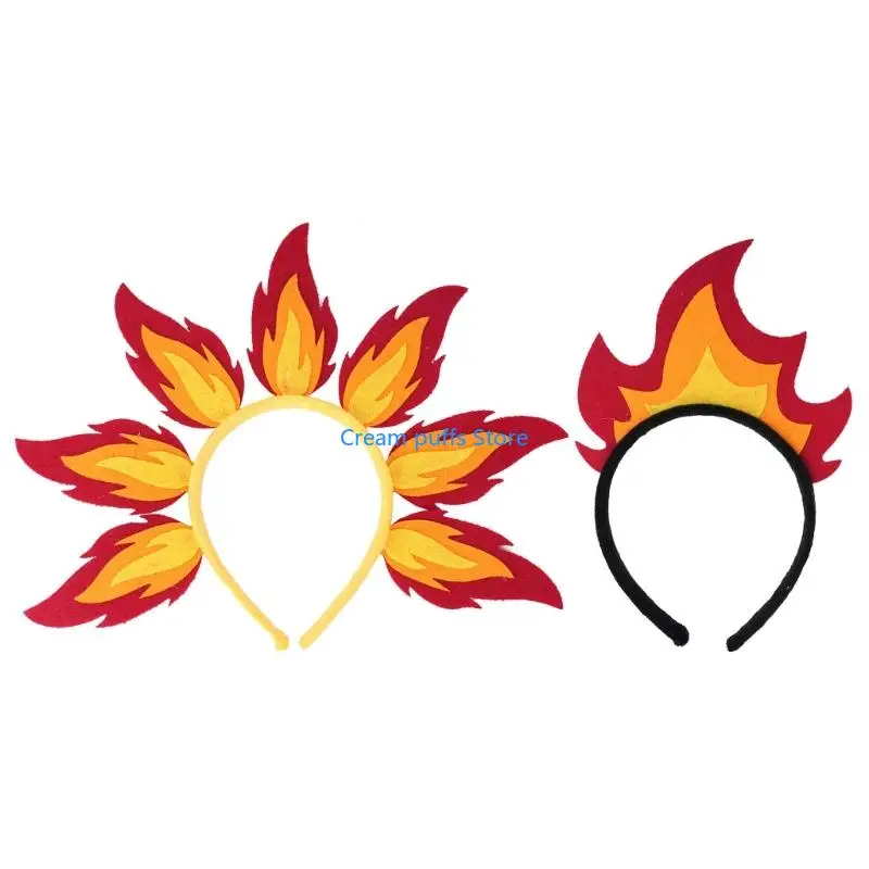 50LE Punk Flame Headwear Golden Headbands Hair Hoop with Spikes Decors for Music Festivals and Nightclubs 2025 New Dropping