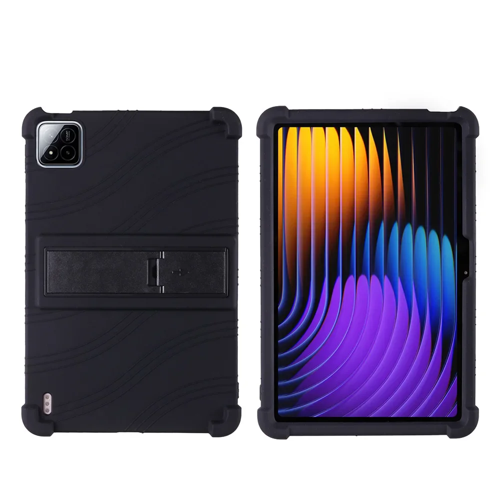 Para funda Xiaomi Pad 7 Pro y Pad 7 de 11,2 pulgadas, funda con soporte ajustable de silicona para evitar colisiones para niños