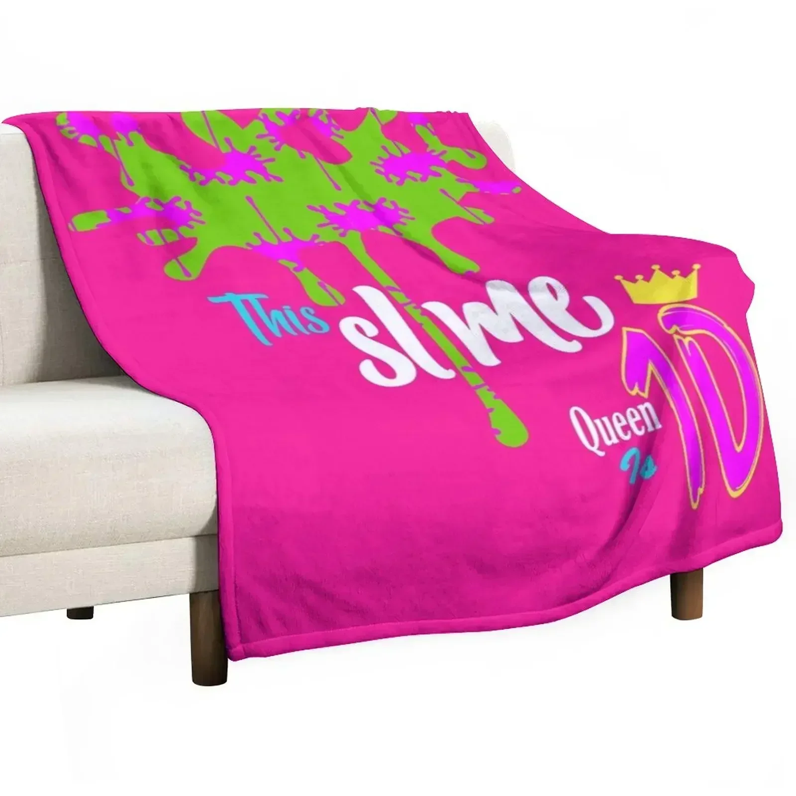 Slime Glitter Party Throw Blanket Cozy Microfiber Throw Blanket for Home Bedroom