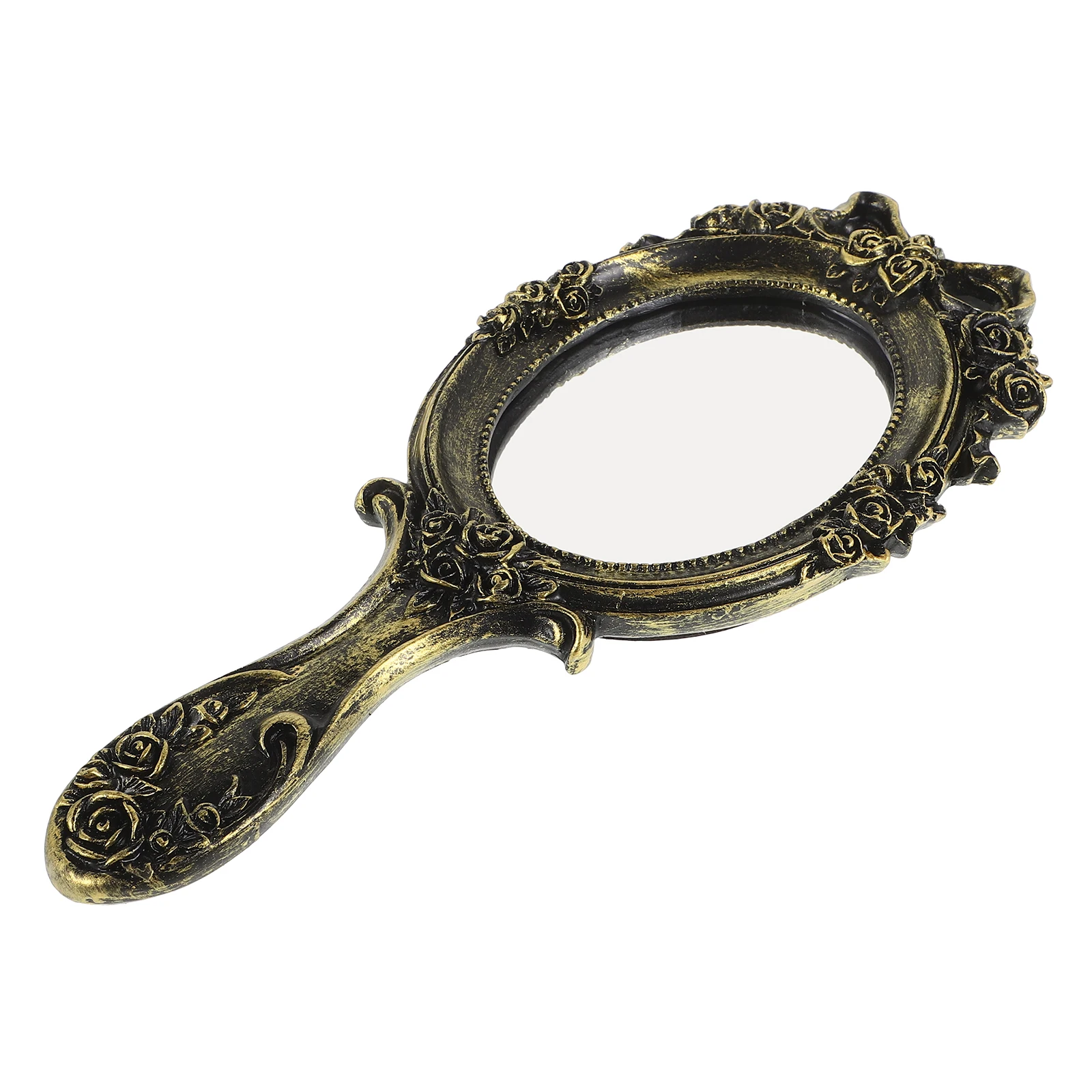 Handheld Vintage Makeup Mirror Compact Portable Small Elegant Retro Style for Women Daily Use and on-The-Go Touch-Ups