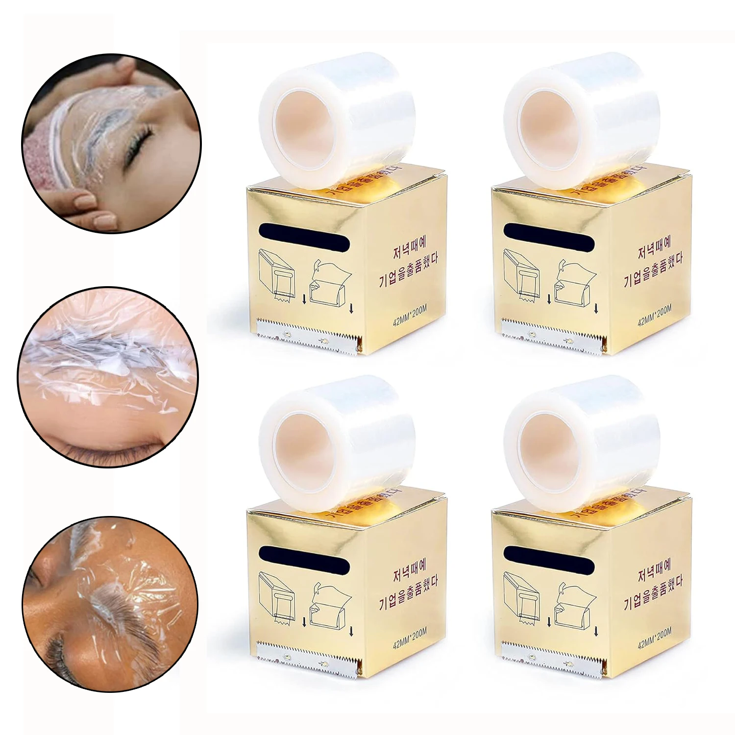 

4PCS Disposable Eyebrow Tattoo Plastic Wrap Tattoo Accessory Cosmetic Product Transparent Wrapping Film Tape for Tattoo Salons