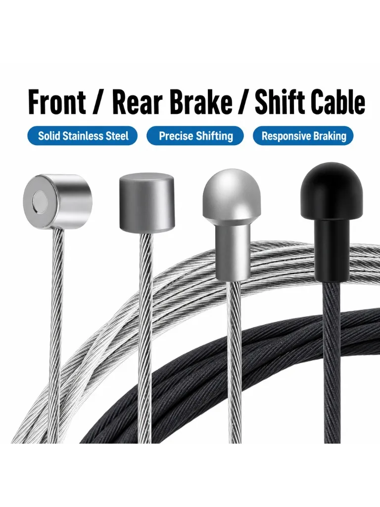AliExpress NONE Bike Shift Brake Inner Cable Kit - Teflon/Stainless Steel MTB Road Derailleur Cables 1.1/1.55/1.7/2.1m with Wire End Caps