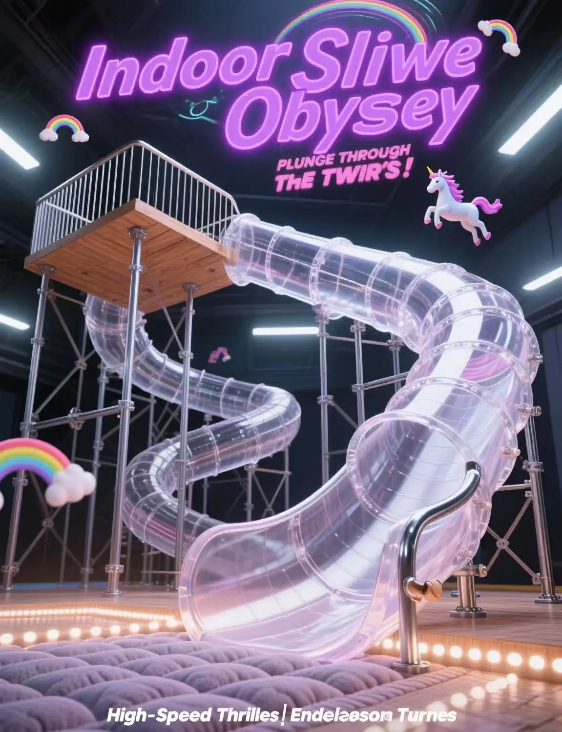 حالمة طفولي متعة آمنة صديقة للبيئة ملعب داخلي تصميم ثلاثي الأبعاد مخطط لتخصيص المشهد التجاري لقلعة نطاطة #2