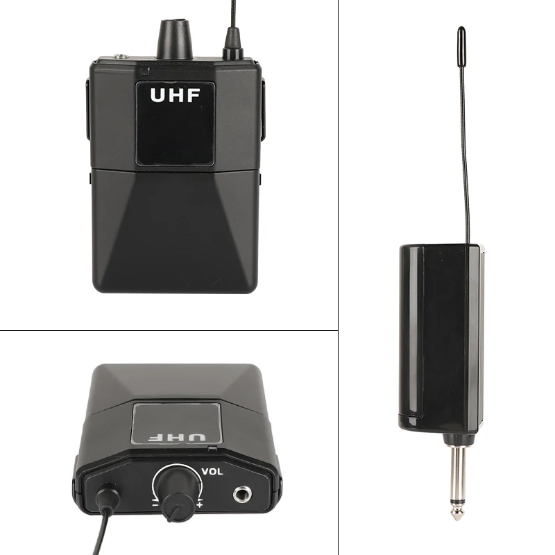 UHF Wireless Microphone System Dual Wireless Lapel Lavalier Mic 50m Range For DSLR Camera Laptop Smartphone Youtube Interview