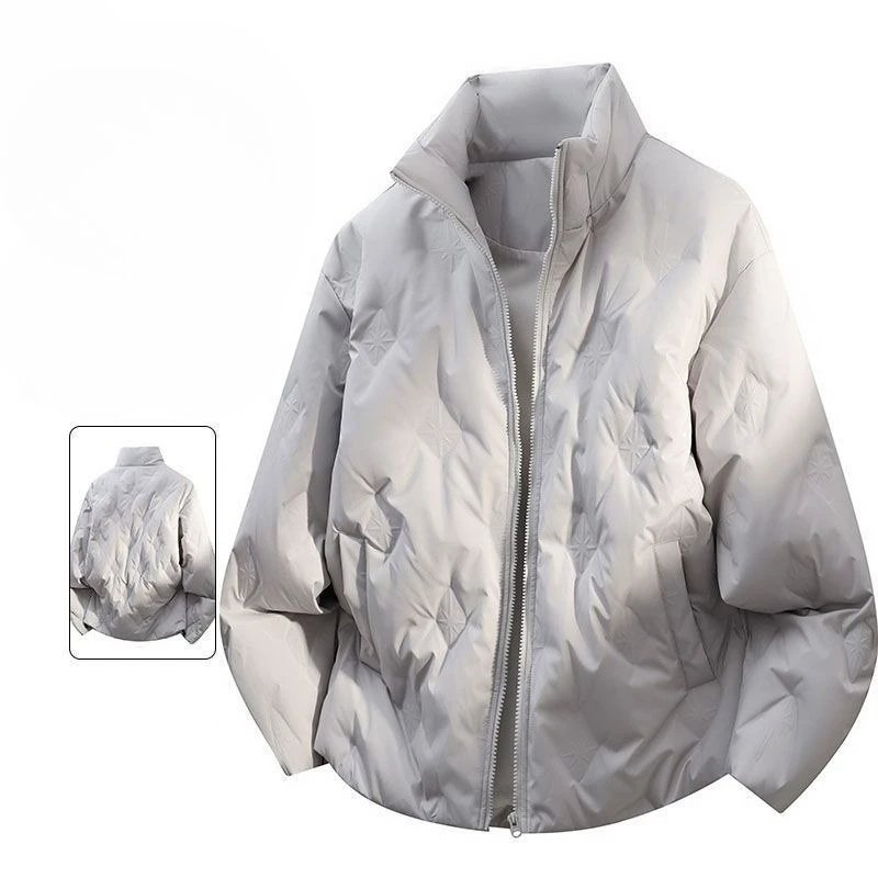 Men's Winter New Premium Loose Stand Collar Quilted Thick Warm Puffer Cotton Jacket