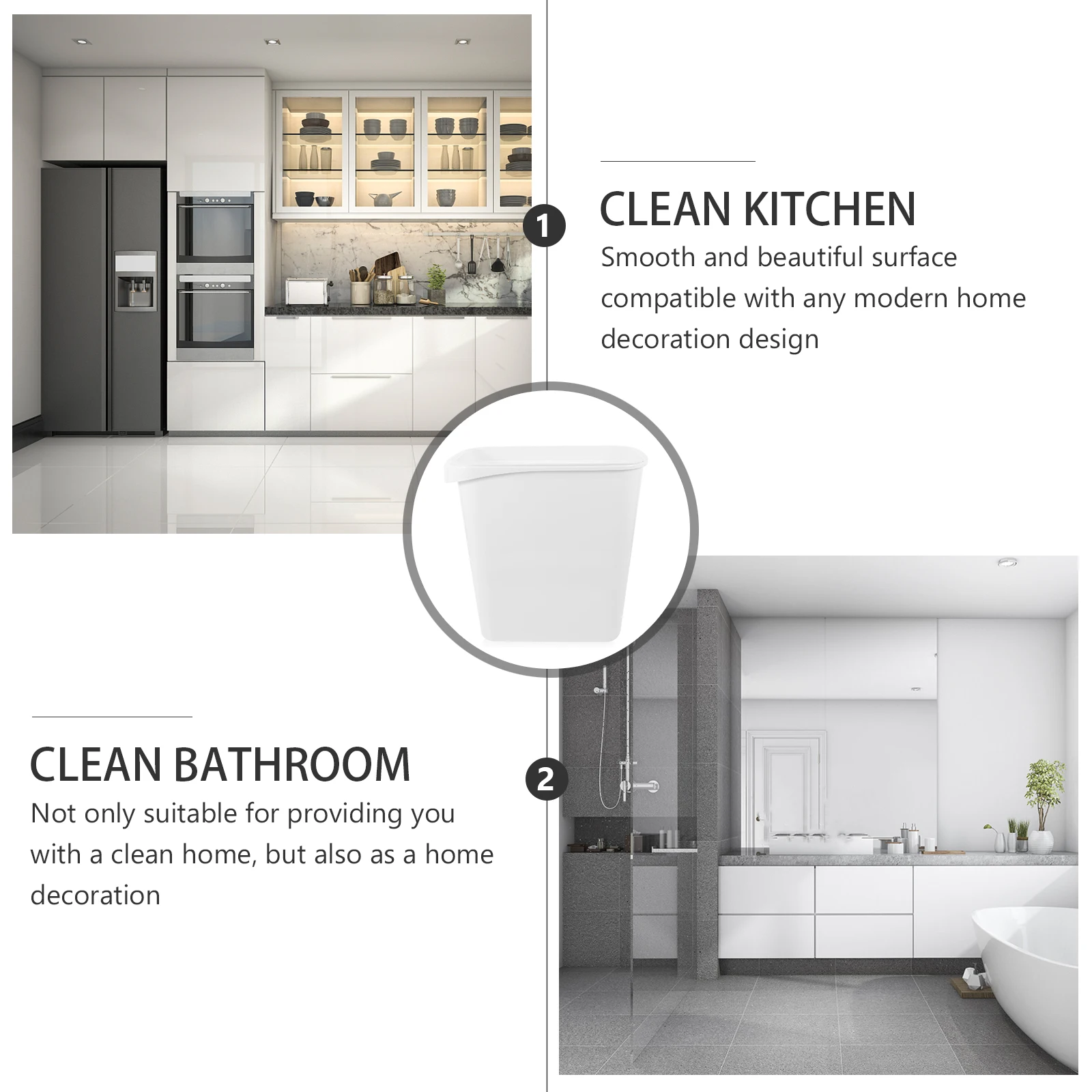 

Kitchen Gap Trash Can for Room Bathroom Thin Cans Bins Small Trashcan Waste under Cabinet Plastic Container Office Garbage