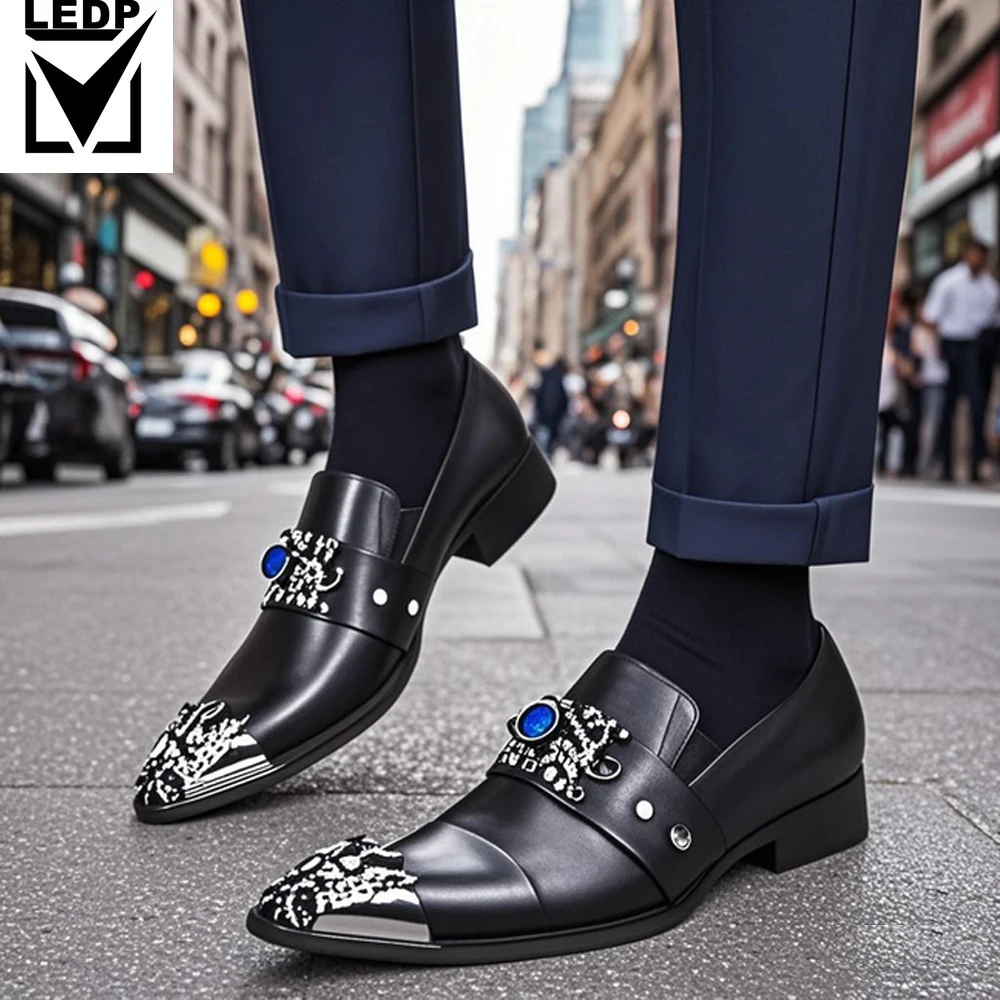 

Новая летняя дышащая мужская обувь для делового банкета, кожаная мужская повседневная обувь для вечеринок, модель по индивидуальному заказу, свадебные туфли