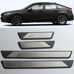 Car Styling For Honda Civic 11TH GEN Sedan Hatchback 4PCS Door Sill Plate Auto Pedals Protector Cover 2022 2023 2024