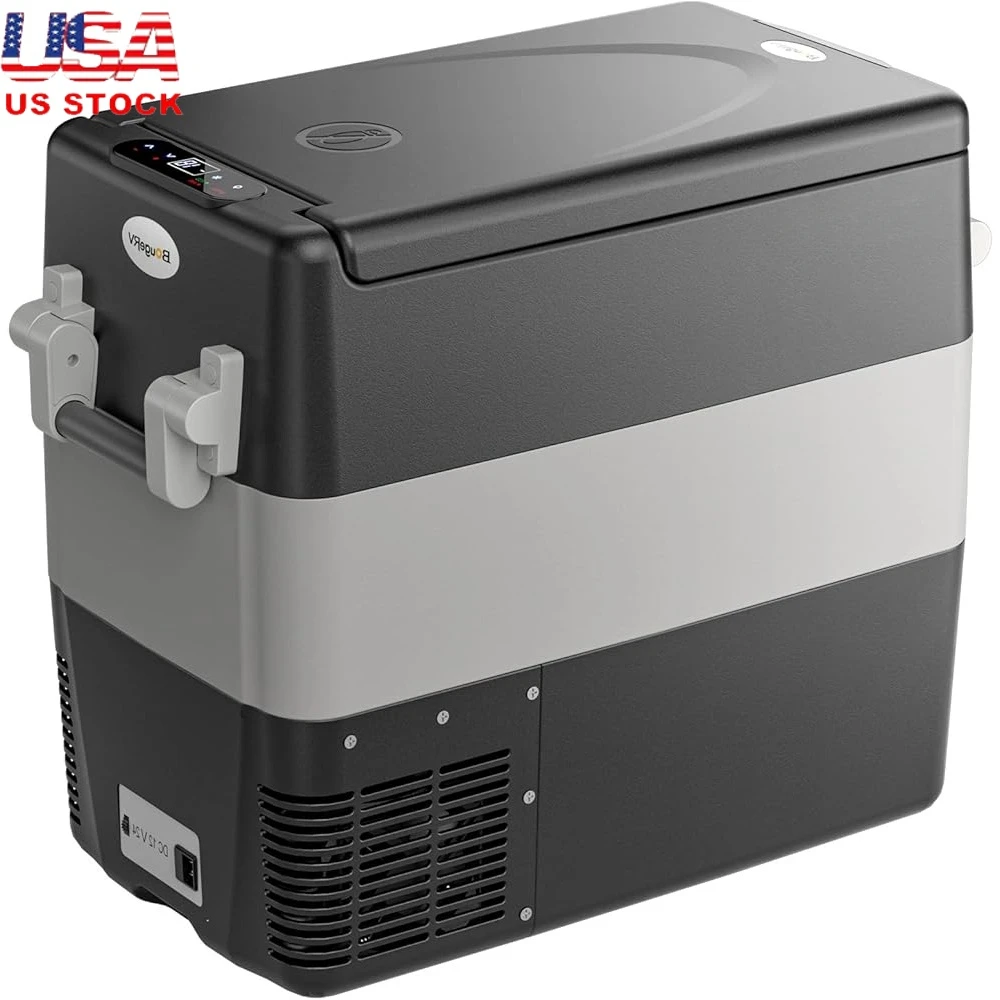 

12V Portable Refrigerator Freezer 53QT Car Fridge Fast Cooling -4F to 50F CE FCC Certified RV Truck Battery Protection