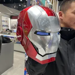 Marvel Iron Man Helmet 1:1 Mk5 Voice Control Eyes With Light Model Toys For Adult Electric Wearable Opening And Helmet Gifts