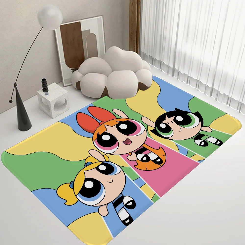 P-Powerpuff-GirlS Entrance Door Mat Nordic Style Home Doormat Bathroom-Toilet Mats Bedroom Hotel Decor Mat