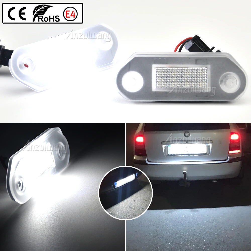 LED Number License Plate Light 2PCS 1H5943119 For VW Golf III Vento A3 Jetta Gol 2 3 Hatchback Skoda Octavia I