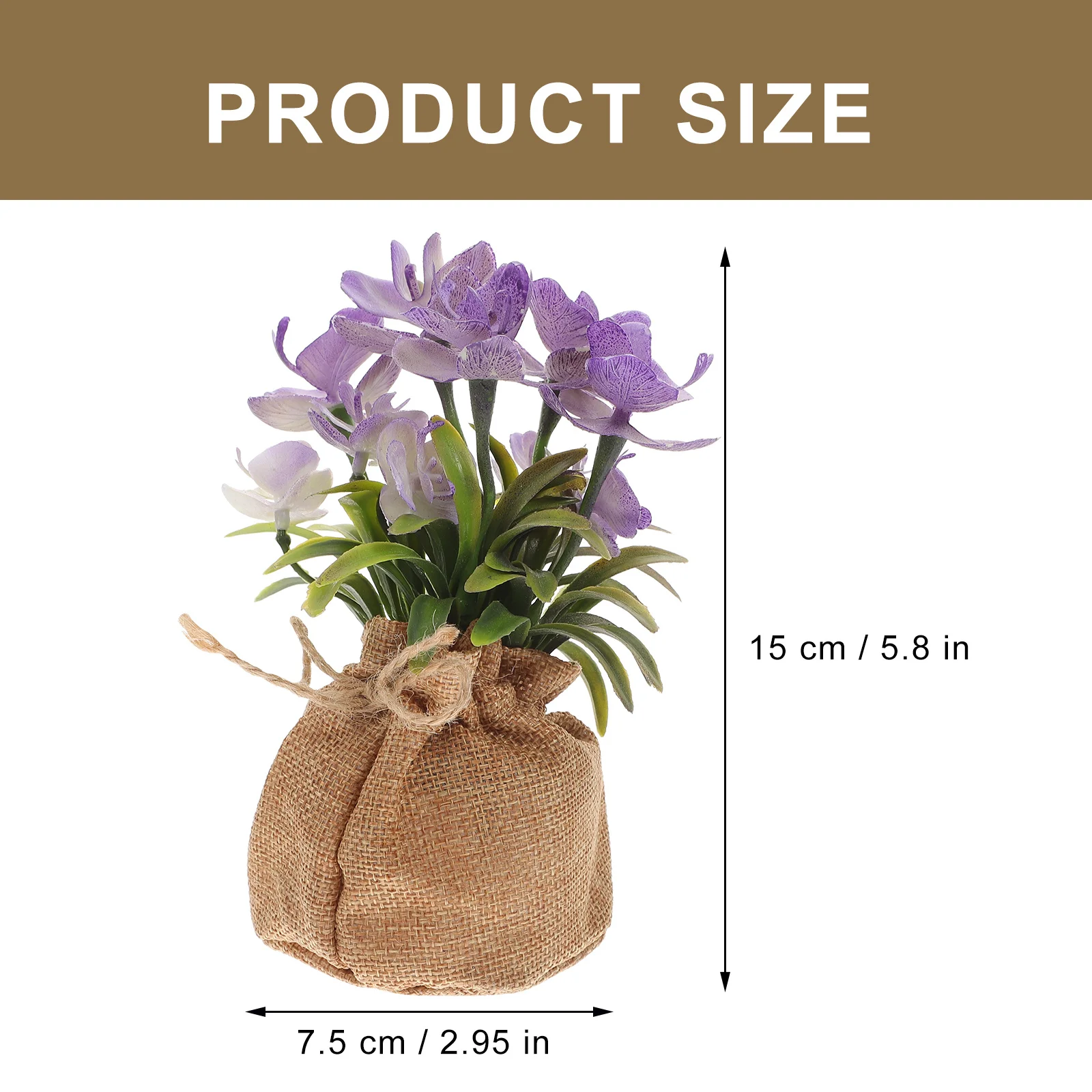 

Artificial Phalaenopsis Bonsai Creative Adjustable Rope Decoration Simulation Potted Flower for Home Garden Living Room Faux