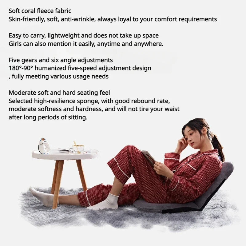 Nordic Lazy Sofa Chair Single Tatami Seat with Backrest for Bedroom, Bay Window & Living Room Multi-Functional Leisure Sofa