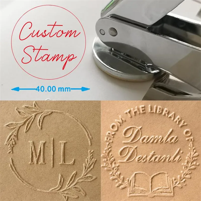 From the library of embosser, Custom Embosser Stamp,Book Embosser,Library Stamp, Monogram Embosser Stamp