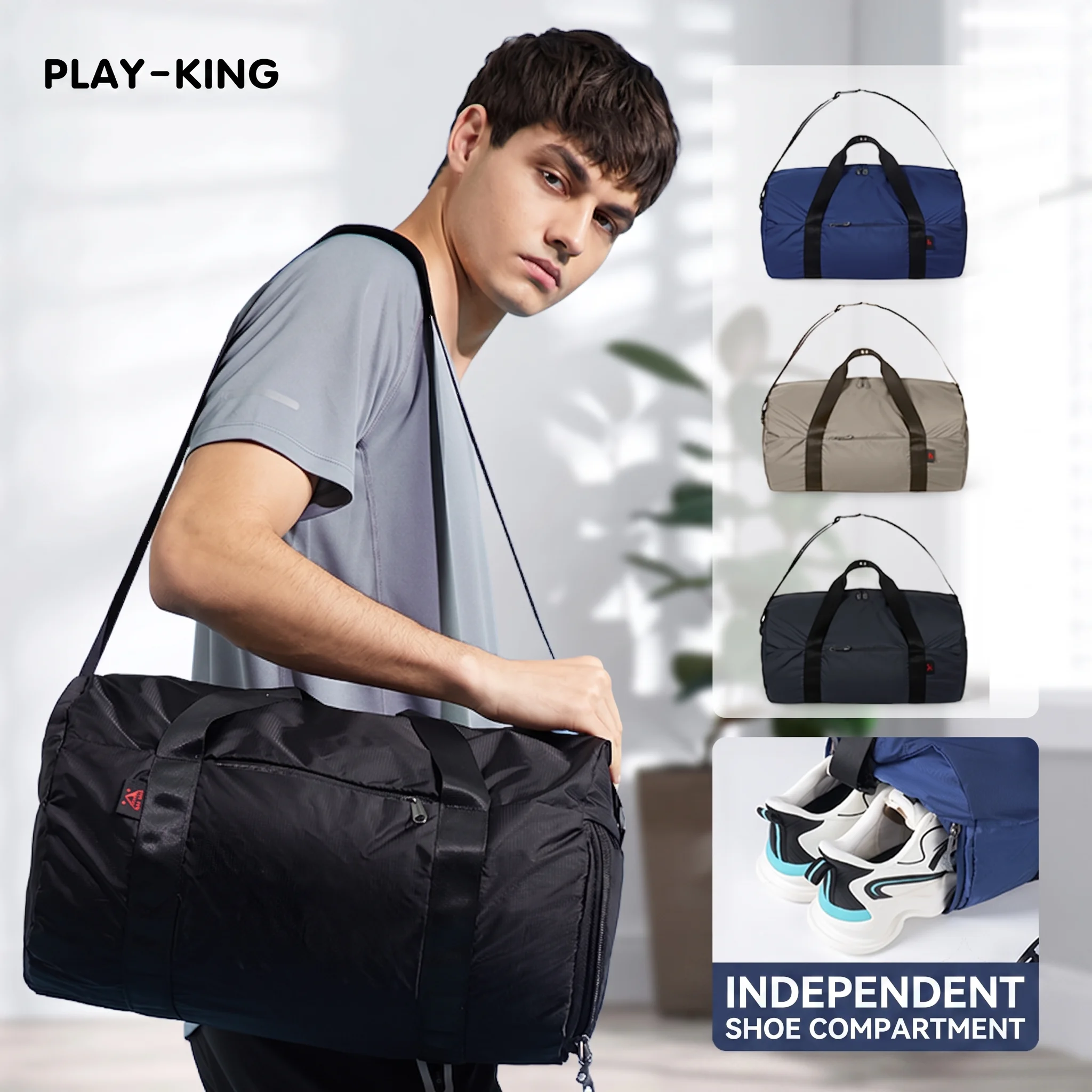 Men's 30L Large Capacity Lightweight Travel Shoulder Bag Women's Sports Fitness Gym Luggage Business Trip Leisure Storage Duffel