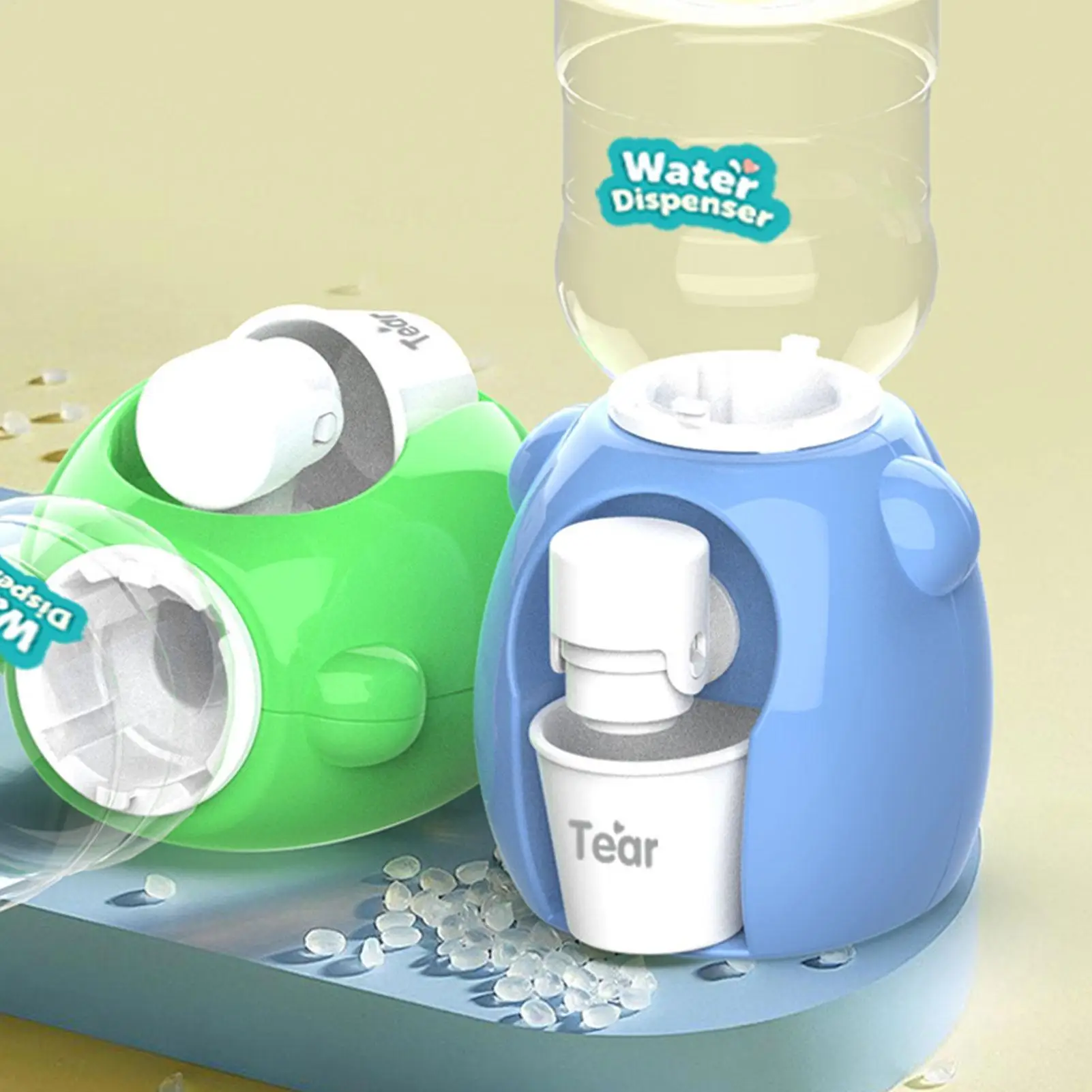 Mini distributore d'acqua doppio per bambini giocattolo con acqua calda carina succo di latte fontana simulazione giocattoli da cucina Montessori