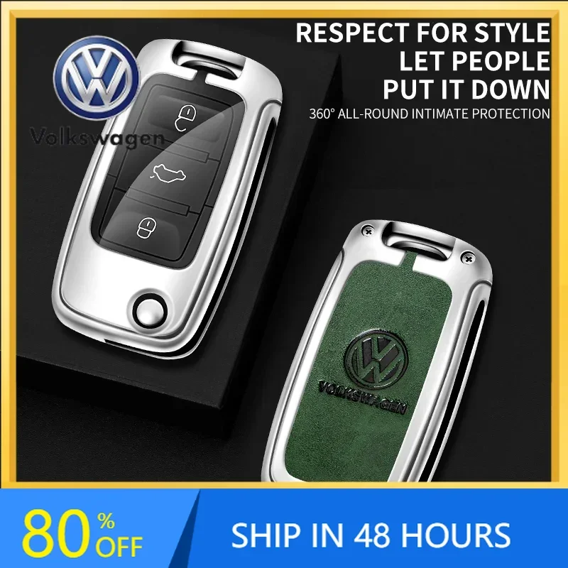 

2026 Hot For VW VOLKSWAGEN Leather Car Key Case Full Cover Protector Shell Bag for VW Volkswagen Polo Tiguan Passat Golf Jetta L