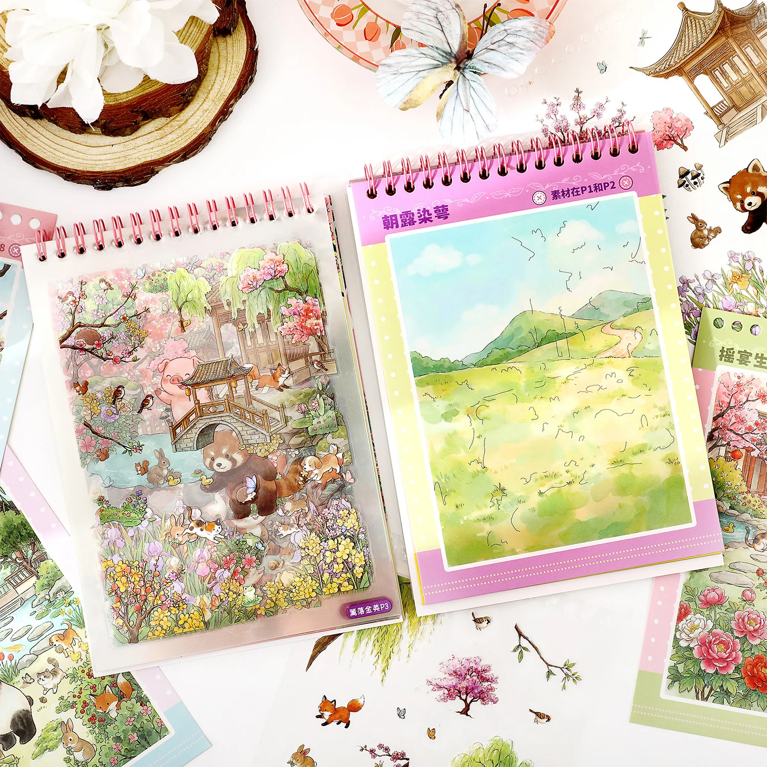 37 sheets Cute Mini Animal Scene 3D Decor Sticker Set, Multipurpose DIY Ornaments for Photo Album Creation