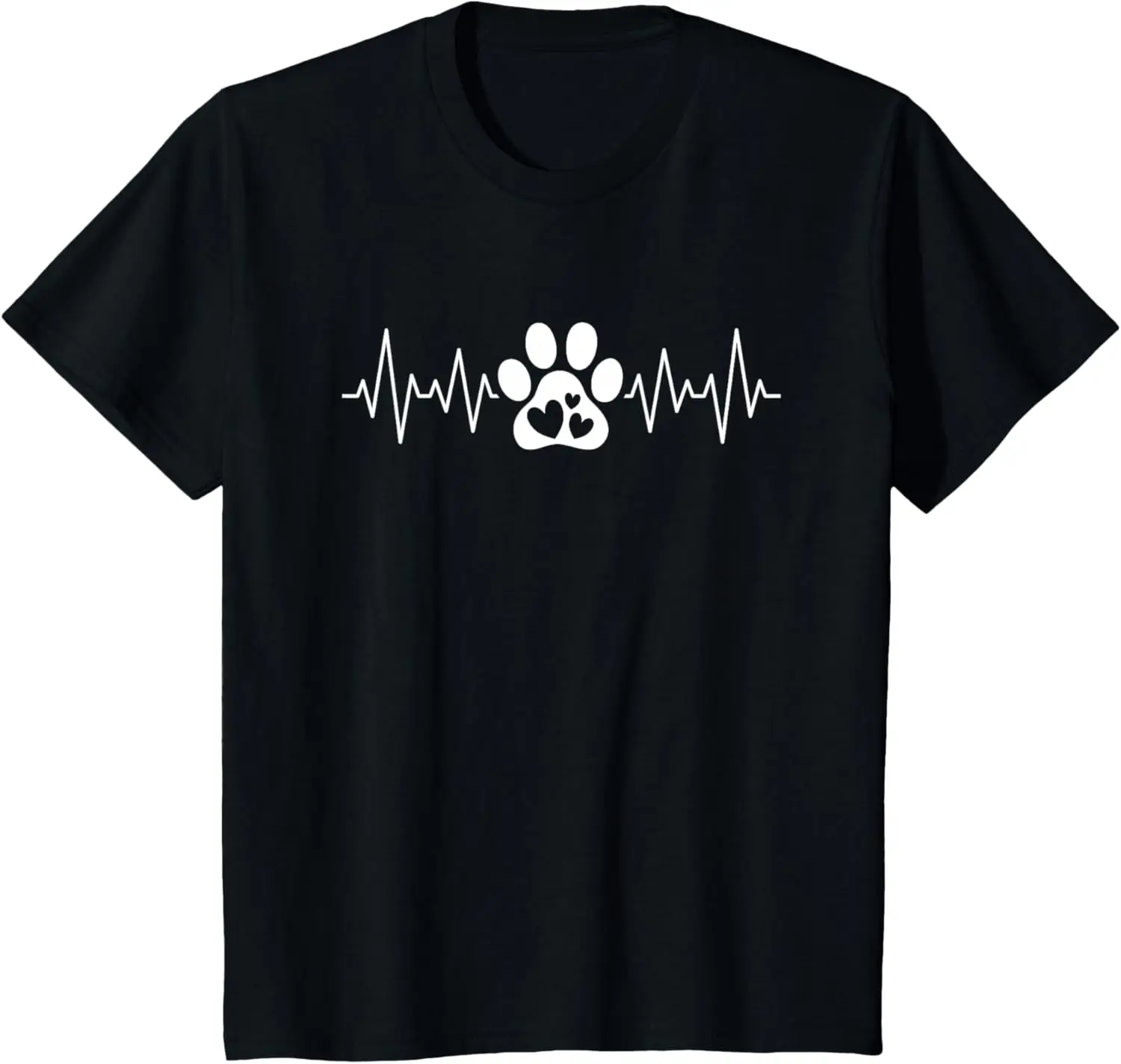 Camiseta con diseño de pata de perro y latido de corazón para amantes de los perros, camiseta para niños y niñas, ropa informal de algodón para niños, camisetas gráficas para niños, Camiseta