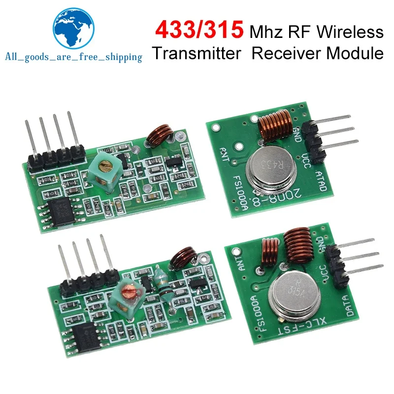 433 Mhz RF 送信機および受信機モジュールリンクキット ARM/MCU WL DIY 315MHZ/433MHZ ワイヤレスリモコン arduino DIY キット用