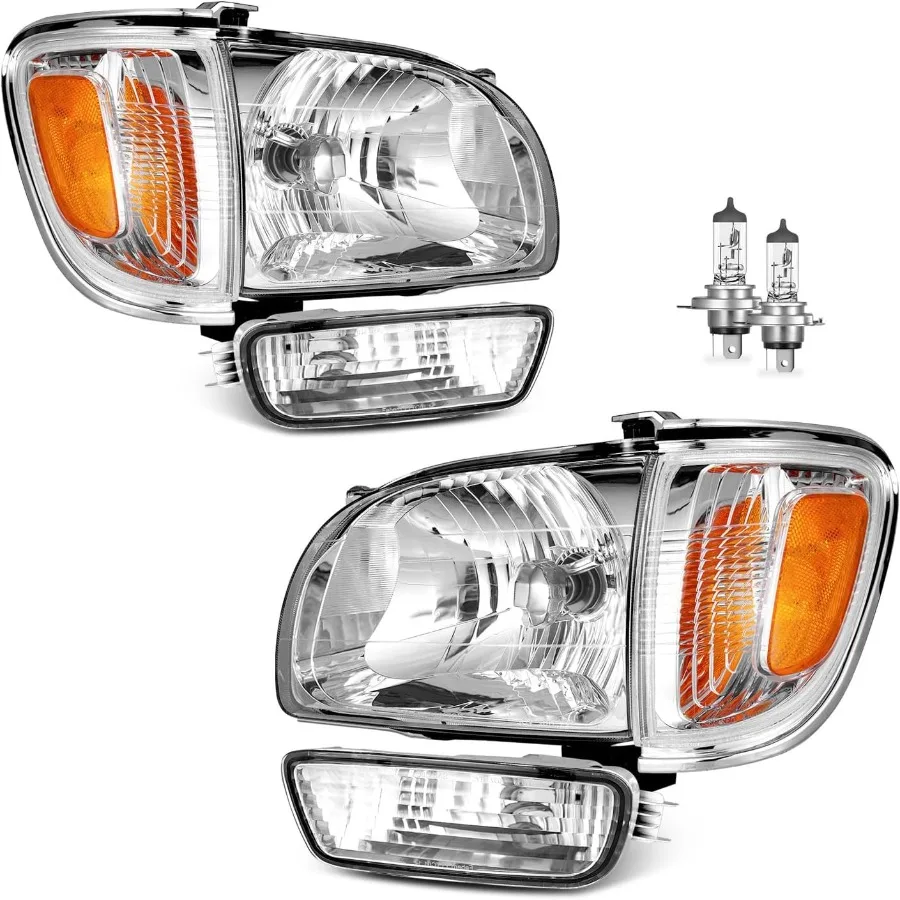 

Replacement Headlights Assembly for 20012004 Tacoma with Integrated Corner Parking Signal Lights and Bumper Light Enhanced Vis