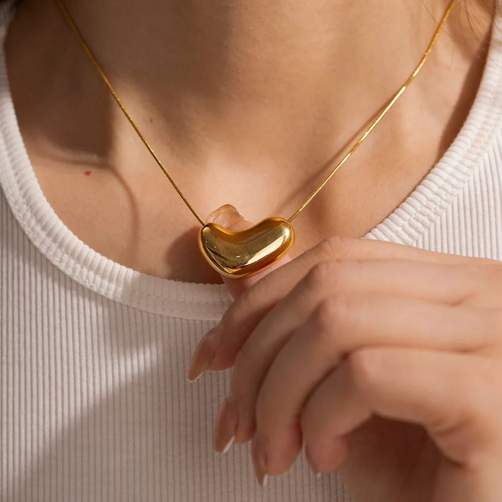 

Stainless Steel PVD 18K Gold Plated Tarnish Rope Chain Irregular Solid Pendant Necklace For Woman Jewelry Wholesale 2023 Trendy
