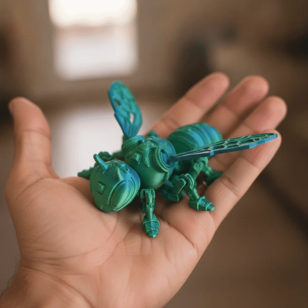 Movable Joint 3D Printing Bee Model Wing Joints Handmade Mechanical Bee Creative Design 3D Printed Movable Joint Insect