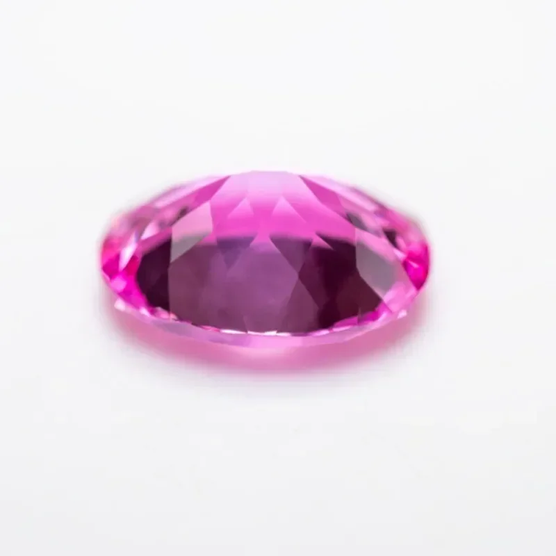 Lab Grown Sapphire Pink Color Oval Shape Charms Gemstones Beads for Diy Jewelry Making Material Selectable AGL Certificate