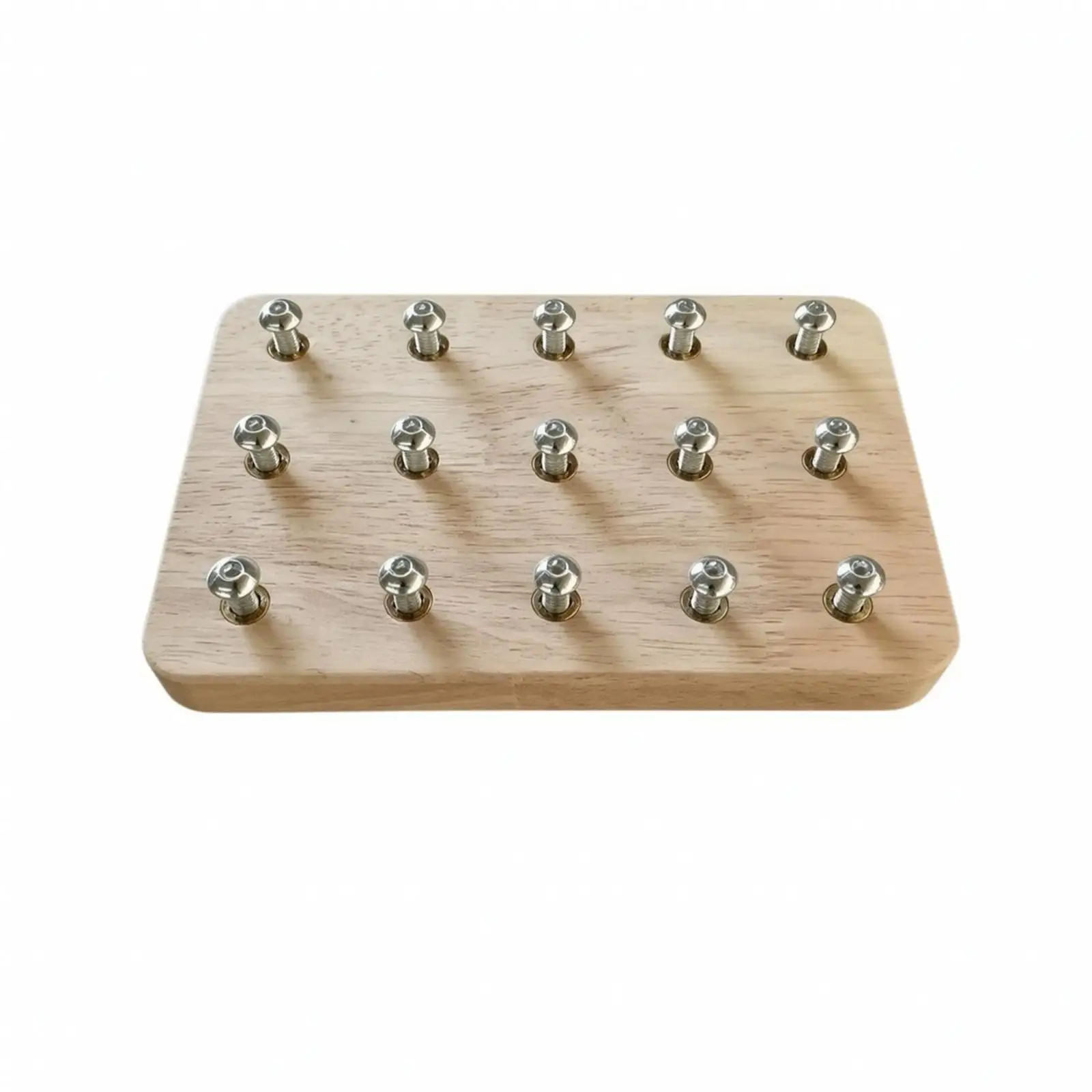 Wooden Hand-Function Training Board Home Use Wooden Dexterity Board with Metal Screw Posts Hand Eye Coordination Practice Tool