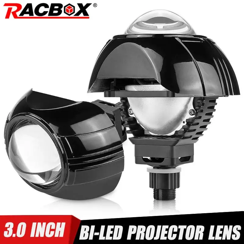 3.0 inch Bi-led Lens Black Smax Projector Kit Headlight Lenses H4 H7 9005 9006 LED High Low Light Bulbs Universal Car Retrofit