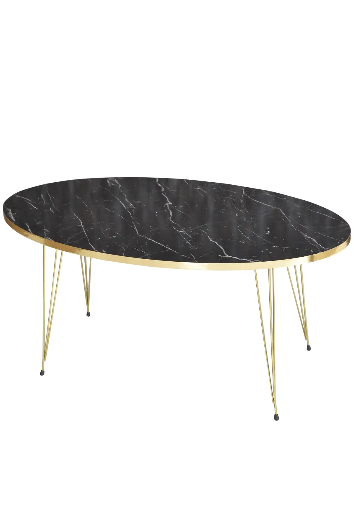 DOLBOVI Zigon Coffee Table and Coffee Table in the Middle Ellipse Set Gold Bendir Tel Coffee Table