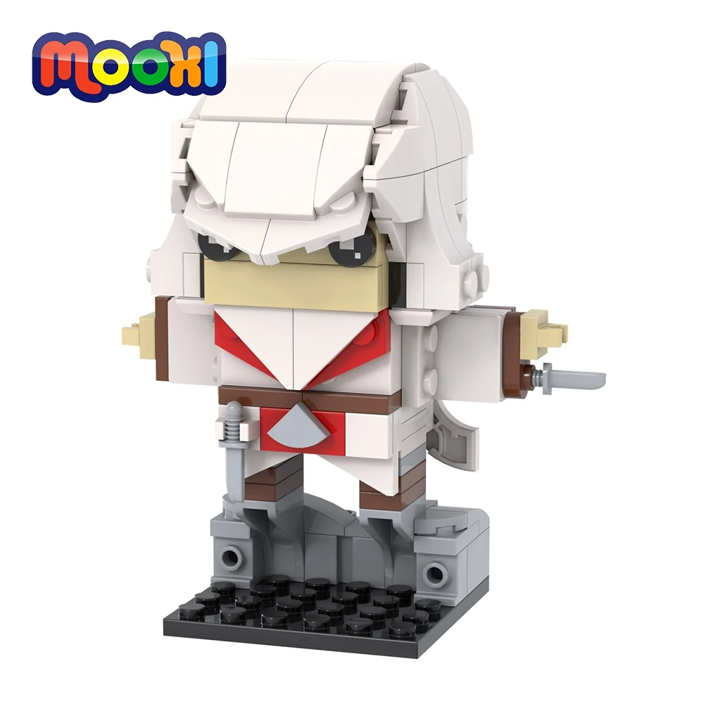 MOOXI Game Assassin 169Pcs MOC Bricks Brotherhood BrickHeaded DIY Building Blocks Kids Education Toys For Children Gifts MOC7134