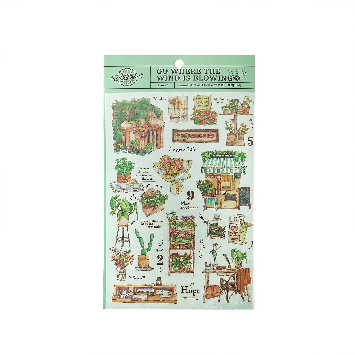 1pc Landscape Contrast Color Stitching Classical Stickers for Scrapbooking DIY Decorative Material Collage Journaling