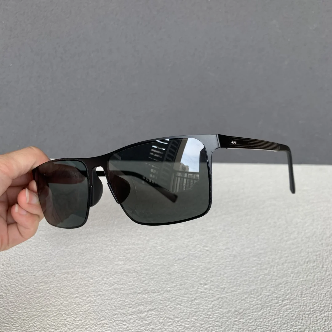 

Vintage Oversized Polarized Sunglasses Men Luxury Designer Rectangle Sun Glasses High Quality Nylon Lens Outdoor Driving Shades