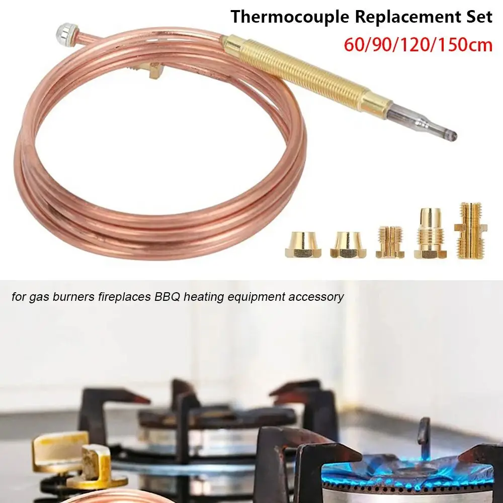 

1Set M6 Thermocouple Replacement Set 60/90/120/150cm Universal Thread Gas Stove Probe Gas Valve Induction Line