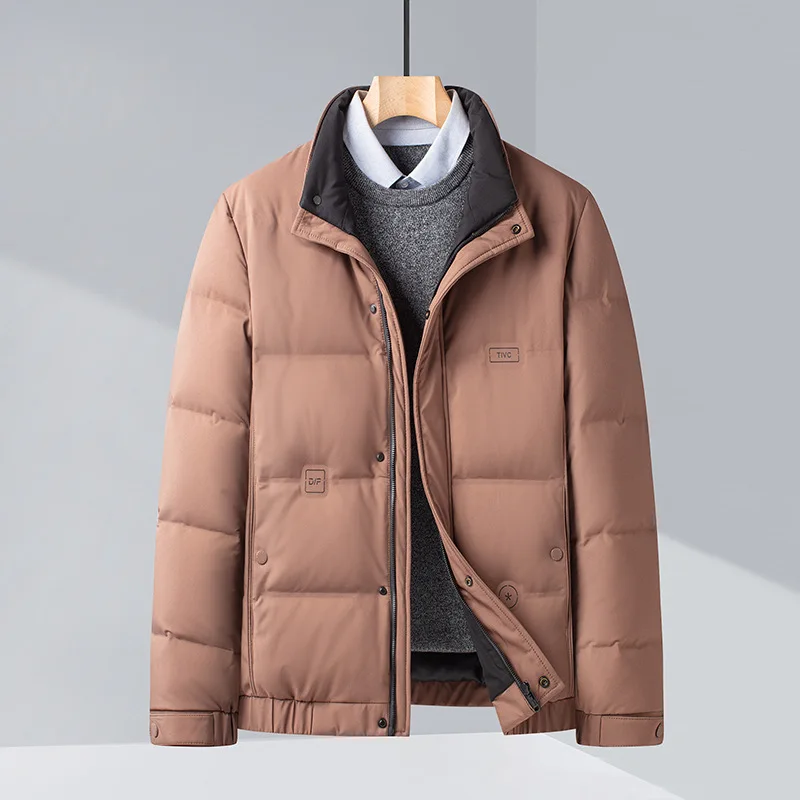 New Winter Men's Jacket Business Casual Light Down Jacket Stand Collar Black Short Down Coats Warm Clothing Fashion Puffer Coat