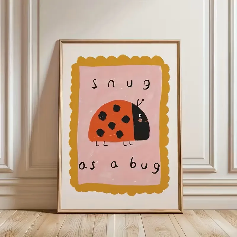 

Modern Bohemian-style Children's Room Decoration Simple Insect Ladybug Theme Canvas Printing Bedrooms Playrooms and Nurseries