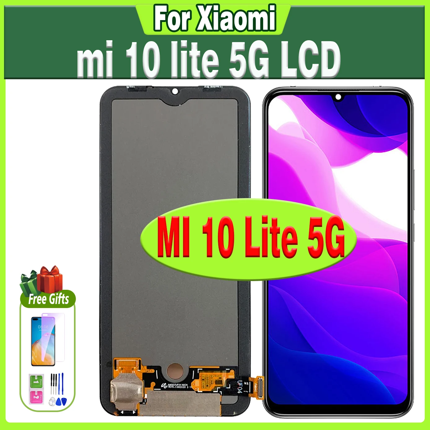 

High quality Lcd For Xiaomi Mi10 Lite Lcd Mi 10 Lite Display Touch Screen Digitizer For Mi 10Lite 5G M2002J9G Lcd Assembly